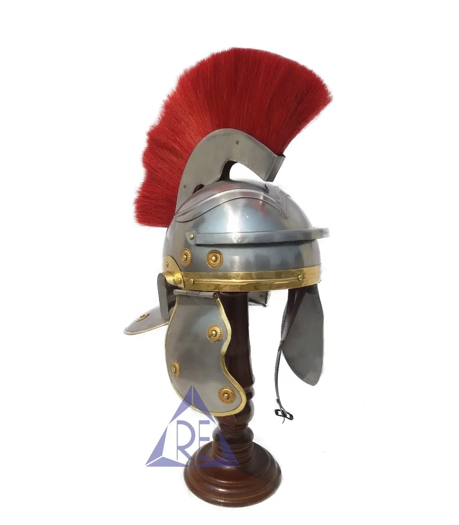 Details about   Medieval Roman Centurion Armour Helmet With Red Plume Halloween Costume 