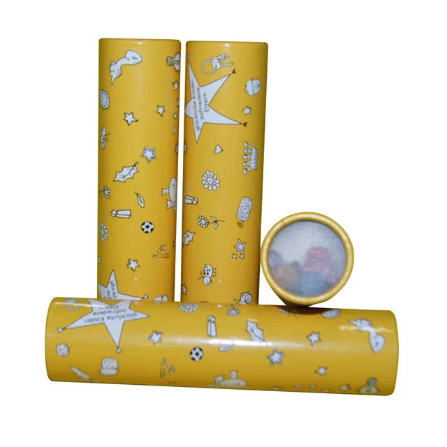 HonGe оптовая продажа калейдоскопическая игрушка цельная конструкция с индивидуальной печатной бумагой калейдоскоп