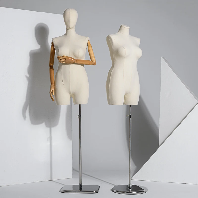 Factory Price Adjustable Dress Form Plus Size Half Body Female Mannequin With Head