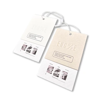 Custom Luxury Garment Swing Tags Clothes Label print Name logo Plastic hang tag with string paper hang tag For Clothing own logo