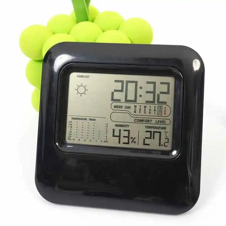 Wholesale Creative Multifunctional Square Digital Clock Alarm Clock Desk Clock Temperature Humidity Time Weather Station Clock