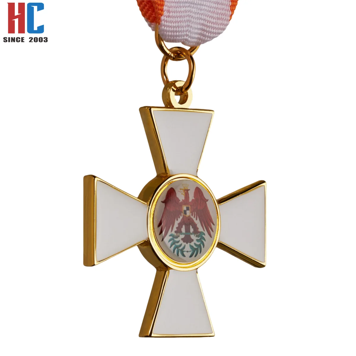 20 Years Factory Custom Metal Badge With Ribbon Uniform Award Medals Red Eagle