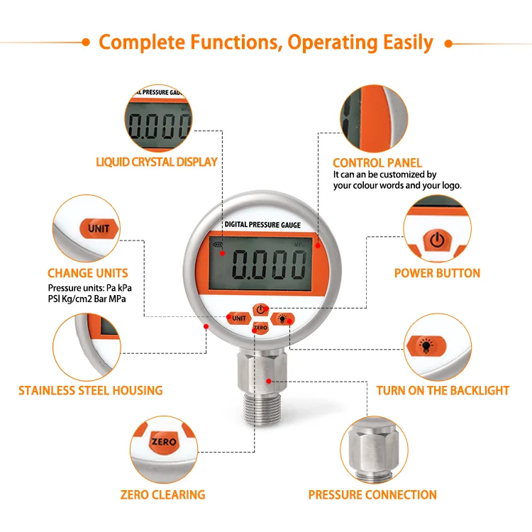 WTsensor Factory OEM ODM Pressure Manometer High Precision Low Price Intelligent Vacuum Pressure Gauge