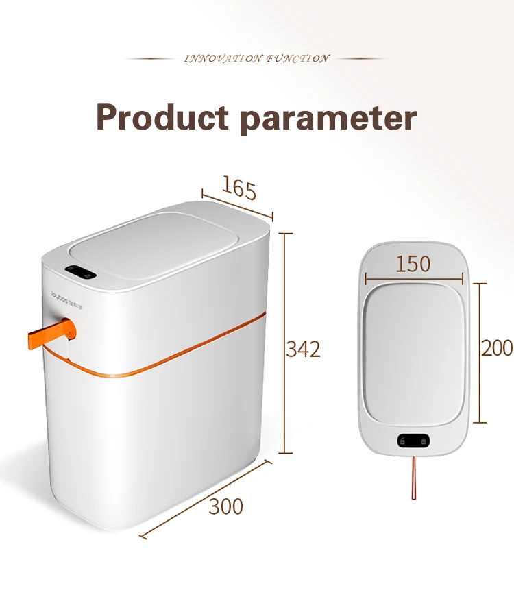 JOYBOS Smart Induction Trash Can IPX5 Waterproof Automatic Motion Sensor Trash Can for Bathroom Bedroom Home Office Odorless