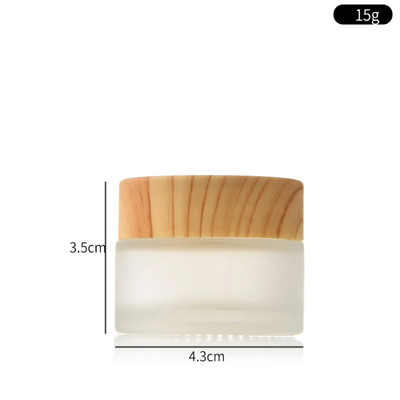 Scrub Cream Bottle Cover Face Cream Bottle Cosmetics Glass Bottle Travel Separate Bottling Set 5g 10g 15g 20g 30g 50g 60g Bamboo