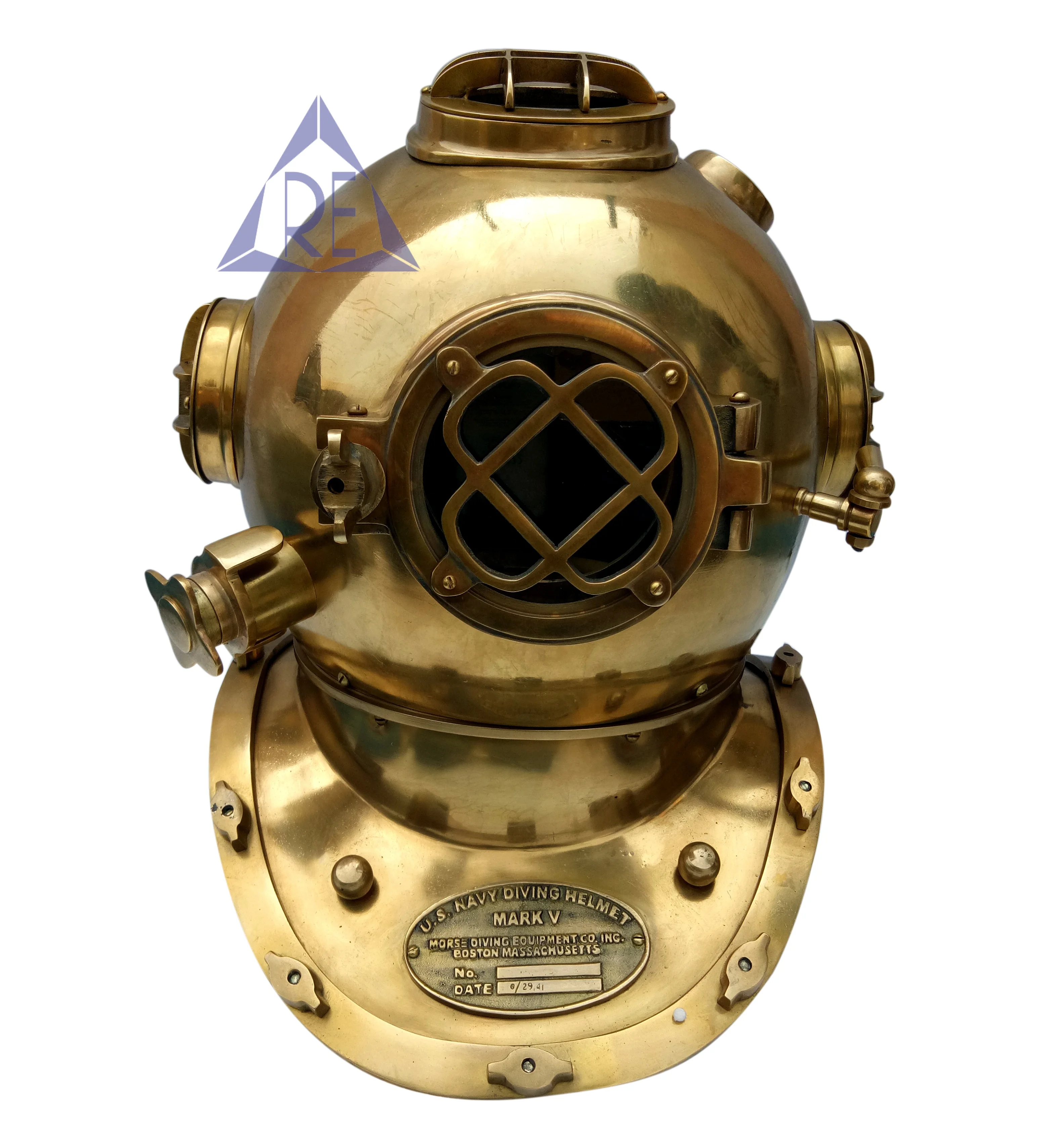 Full Size Antique U.S Navy Brass Divers Diving Helmet Mark V Deep sea Scuba gift 