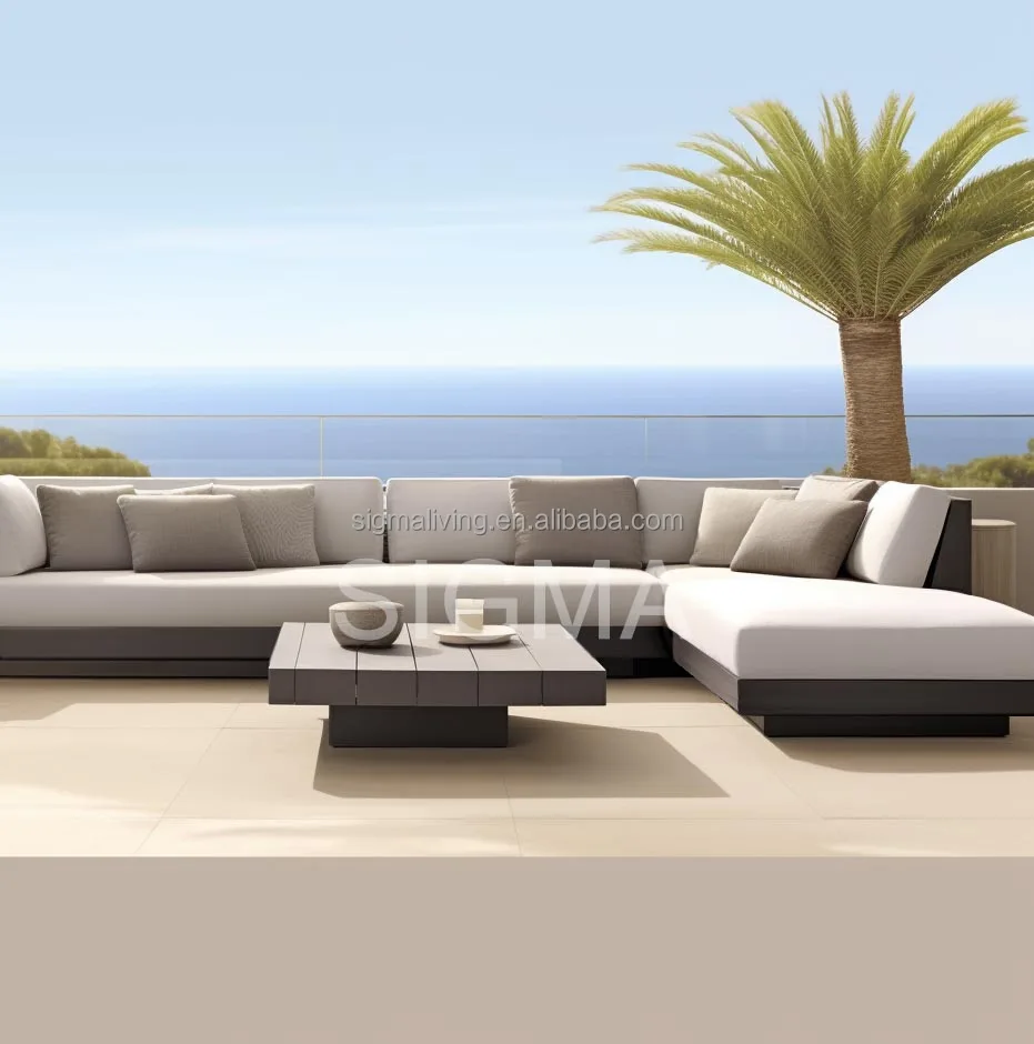 Hot Selling Balcony Modern Outdoor Garden Backyard Sets Hotel Aluminum sofa Sectional Furniture Set
