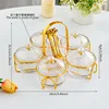 Transparent Striped 5 [Glass] Round Diamond Handle Holder