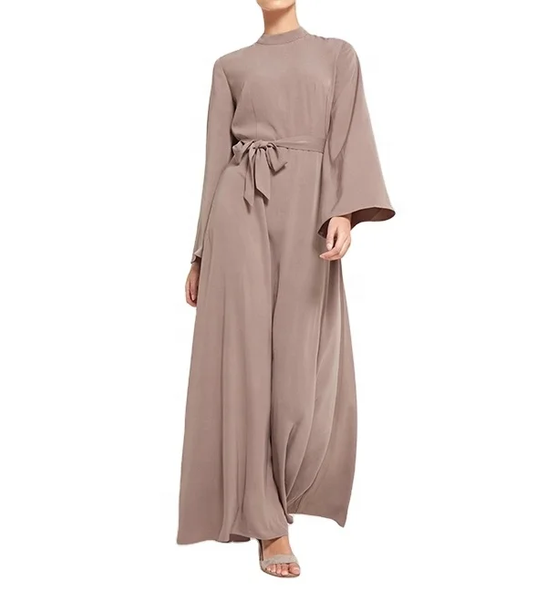 Women's Belted Kimono Dress Long Muslim Abaya Casual Plain Dyed Dress With  Burqa Designs Abaya