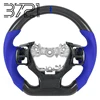 Fibra de carbono+cuero perforado azul