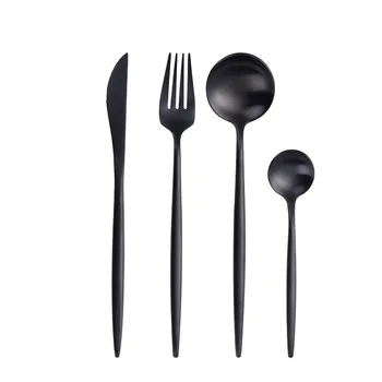 D038 Hongda Matte Full Black Unique High End Quality Stainless Steel Cutlery
