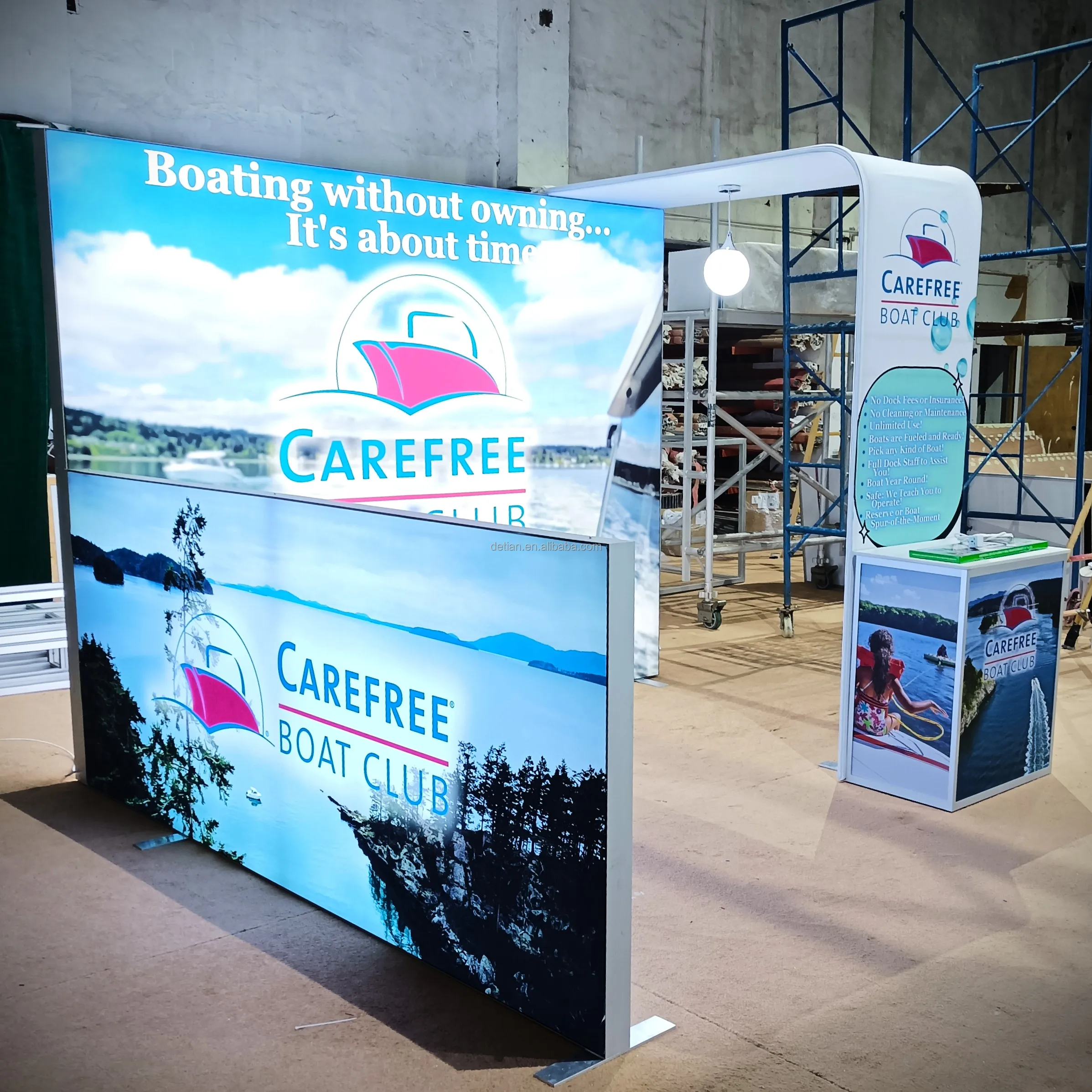 Detian Oferta Alta Qualidade Configuração Rápida Portátil De Alumínio Feira De Equipamentos feira feira Display Light Box Exhibition Booth