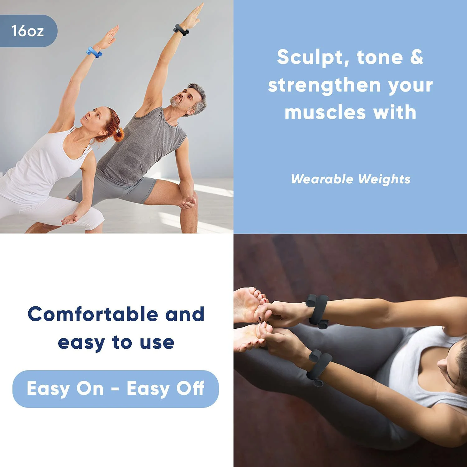 1lb weight bracelet fitness wearablewrist weights adjustable wrist  ankle weights set for yoga dance barre pilates-8