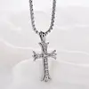 Diamond Cross Necklace - Titanium Steel