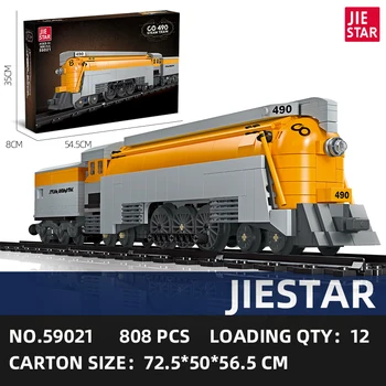 JIESTAR Steam Locomotive Model Building Block Set - 808 Pcs
