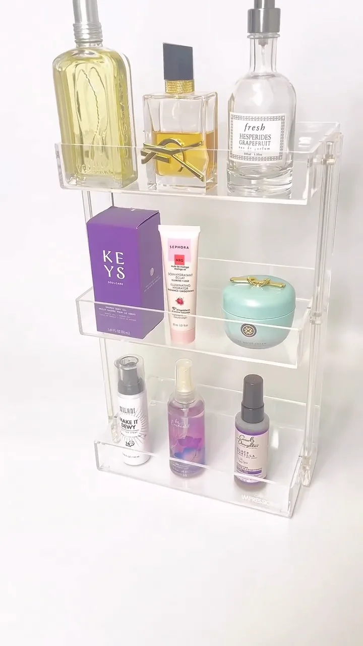 Custom Clear 3tier Counter Top Storage Cosmetic Organizer Acrylic