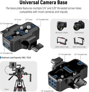 NEEWER Universal Shoulder Rig Kit, 16"/40cm Extended 15mm Rod Support System Camera Stabilizer for DSLR Camcorder for detail image