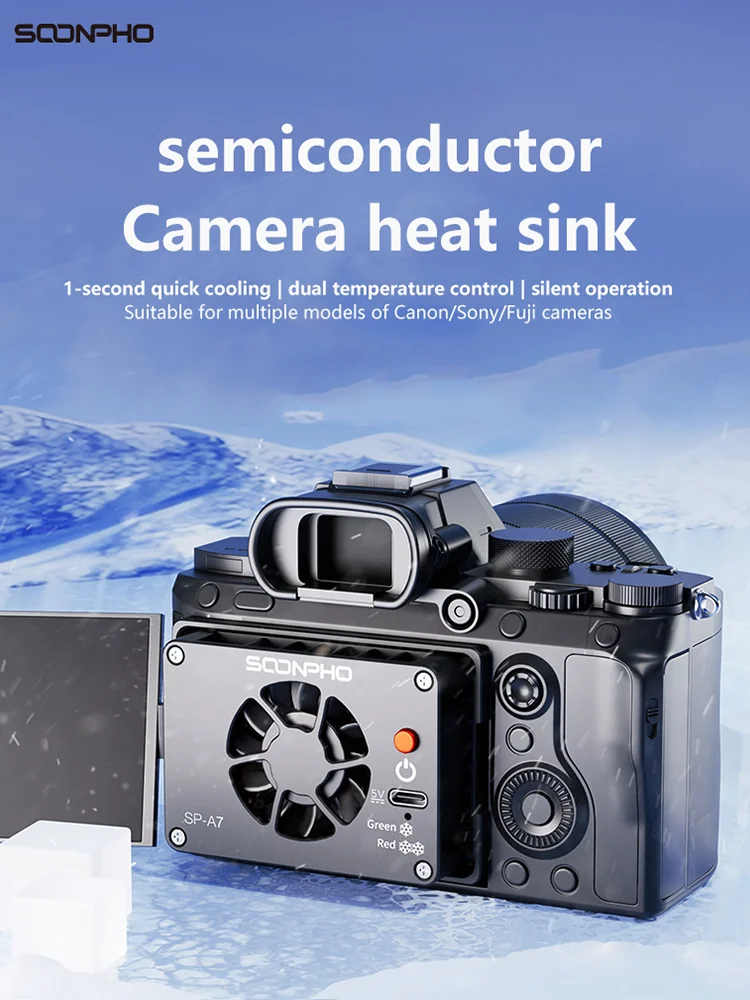 SOONPHO Convenient Camera Cooling Fan Heat Sink Cooling Fan System for Canon Sony Fujifilm Camera