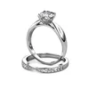 Set di anelli di fidanzamento in ottone placcato oro bianco 18K