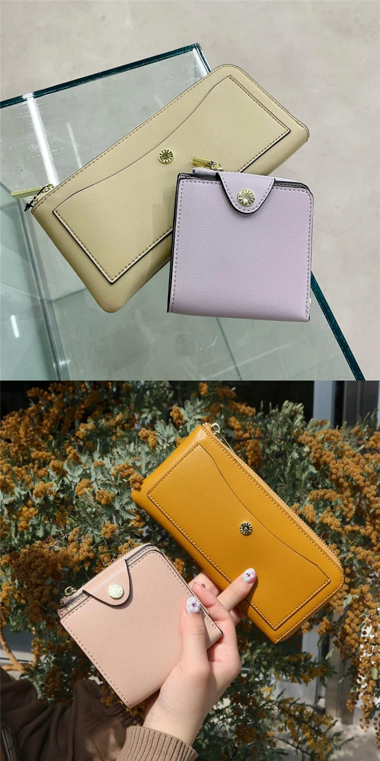 Legato Largo Japanese Money Clip PU Leather Wallet For Women Coin Purse Card Holder Wallets Minimalist Cartera Monedero Mujer