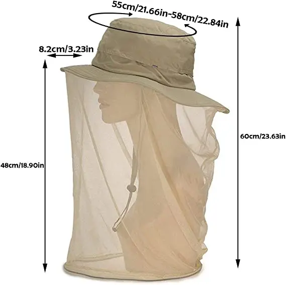 Hatt Insect Insect Repellent Hat - Safari Boonie Hat with Mosquito Netting