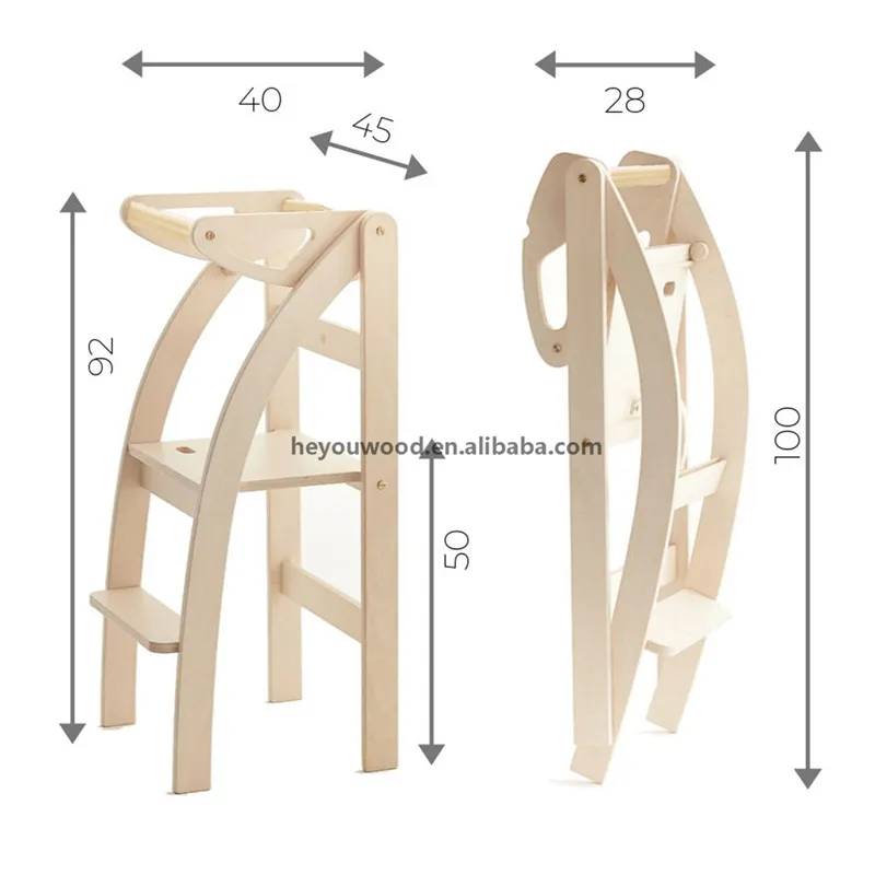 Montessori Learning Tower Wooden Folding Tower Transformable into a chair or stool