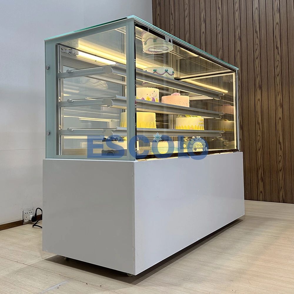 Cake Cold Showcase Cooler Marble Based Cake Display Cabinet Glass Door Fridge for Bakery Shop