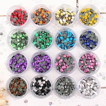 Hot Fix Nailheads 5mm Metallic Circle Round Flatback - 16 Color Options Bulk Wholesale for Nail Art Shoes Jeans Shirts