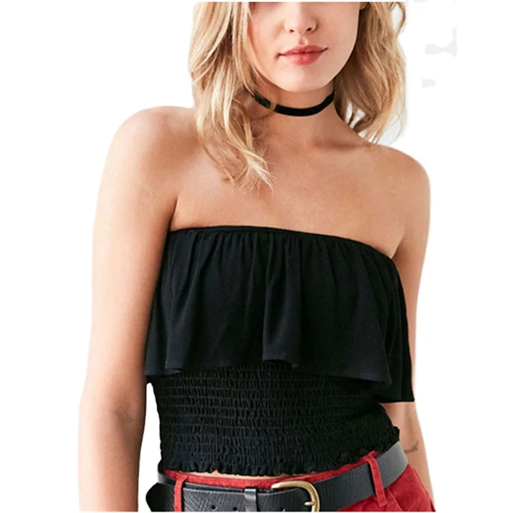 ruffle trim tube top