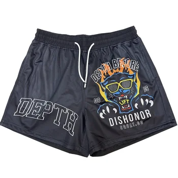with your own customized logo men lightning bolt sublimation quick dry training shorts custom embroidery logo