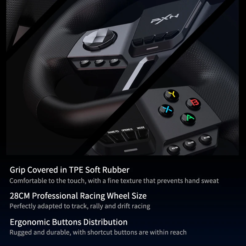 Factory Custom PC Computor Wired 900 Degree Gaming Racing Pedal and Steering Wheel Set for Games