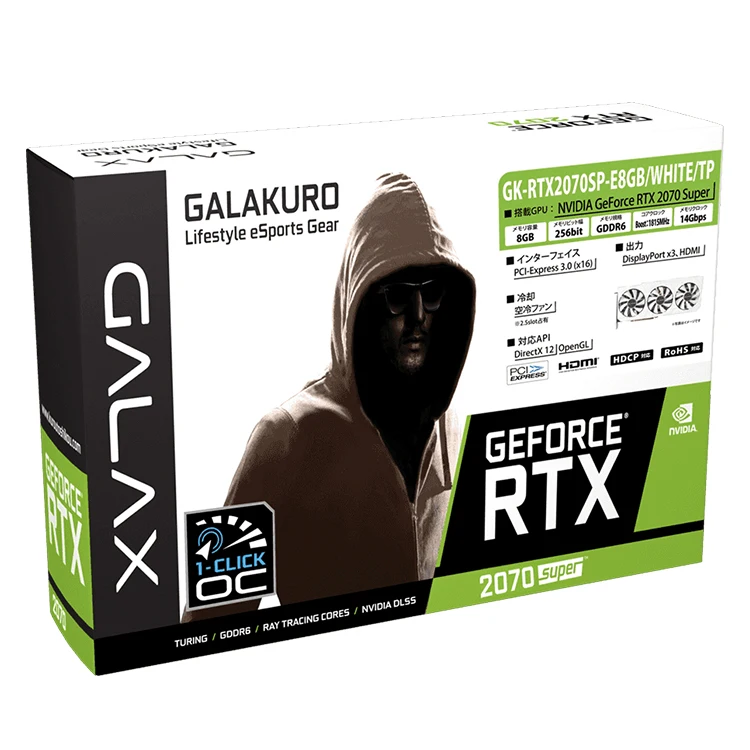 Galaxy - NVIDIA GeForce RTX 2070［GALAKURO］ GALAX GALAKURO NVIDIA GEFORCE RTX 2070 Super 8G Gaming Graphic Card