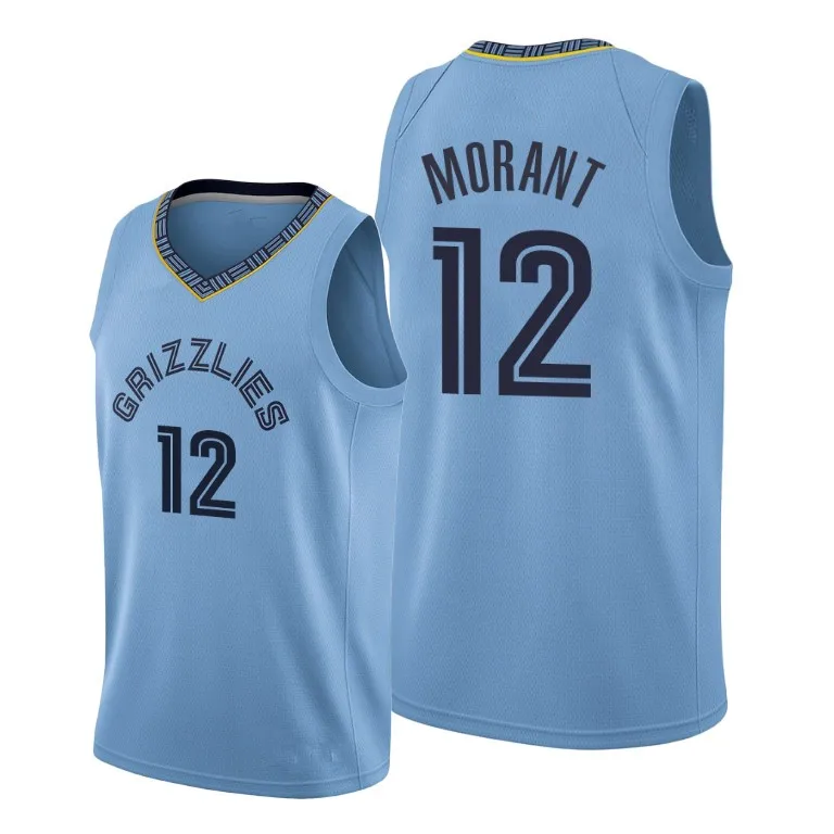 2022 Ja Morant Memphis Jerseys 12 Top Quality Stitched American ...