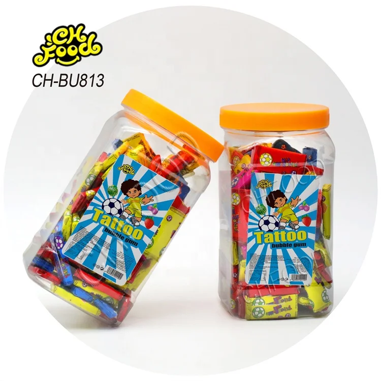 Tattoo Bubble Gum Fruit Flavor Chewing Gum Candy Sweets Wholesale and OEM