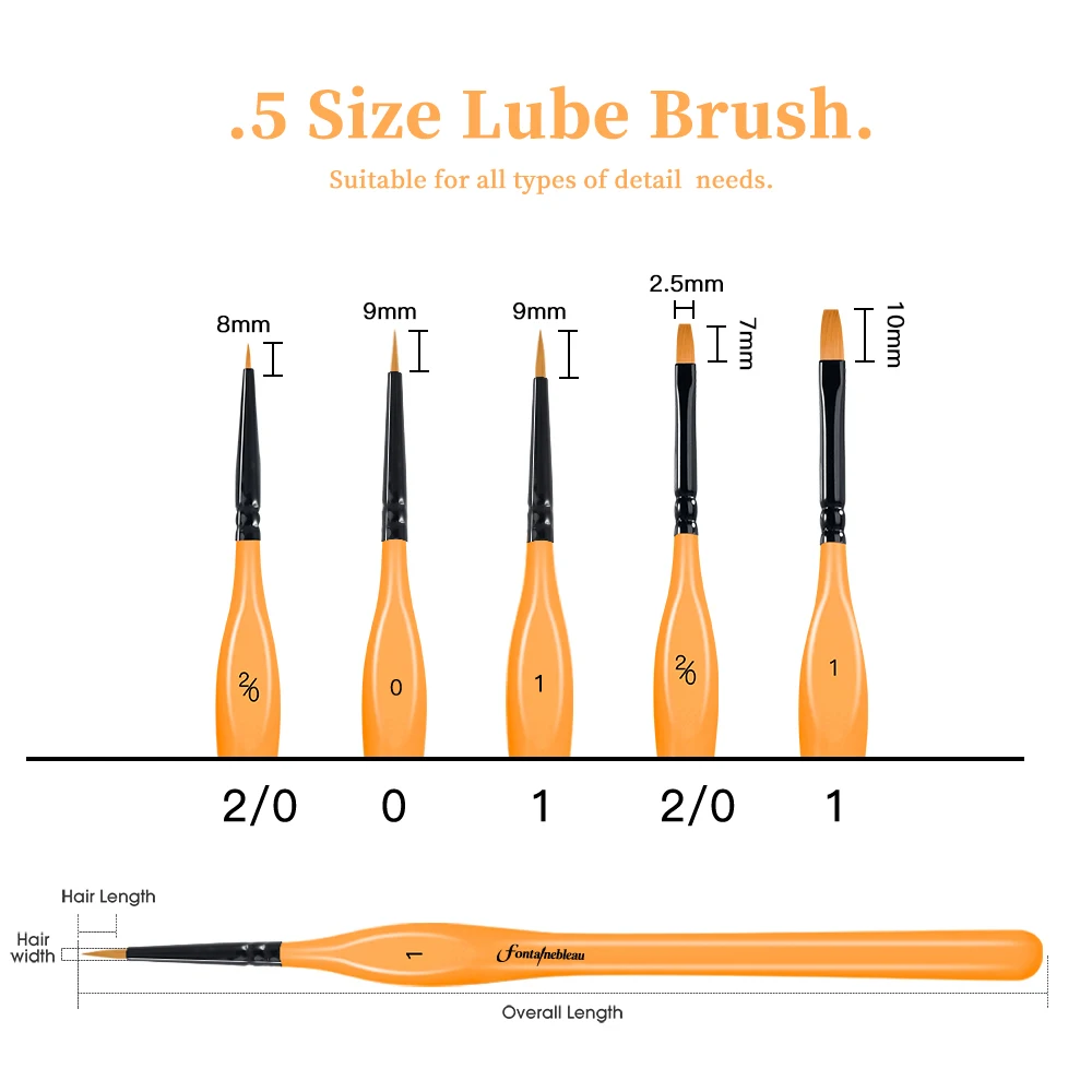 Wholesale Orange Wood Handle Round Keyboard Brushes Size 00 Flat Detail Lube Brush for Keyboard Switches