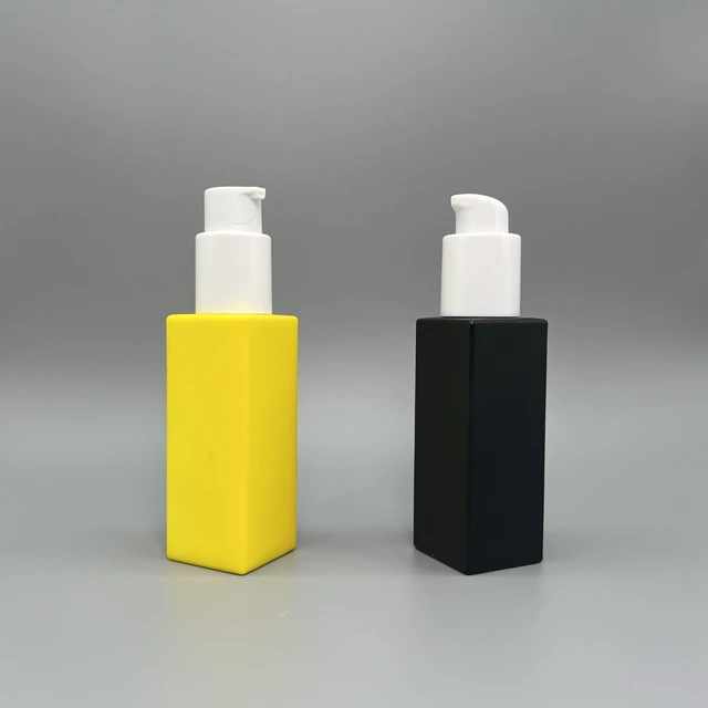 ceramic  porcelain bottle lotion dispenser sprayer 20410 24410 18410 labeling matte PET bottle HDPE custom packaging no metal