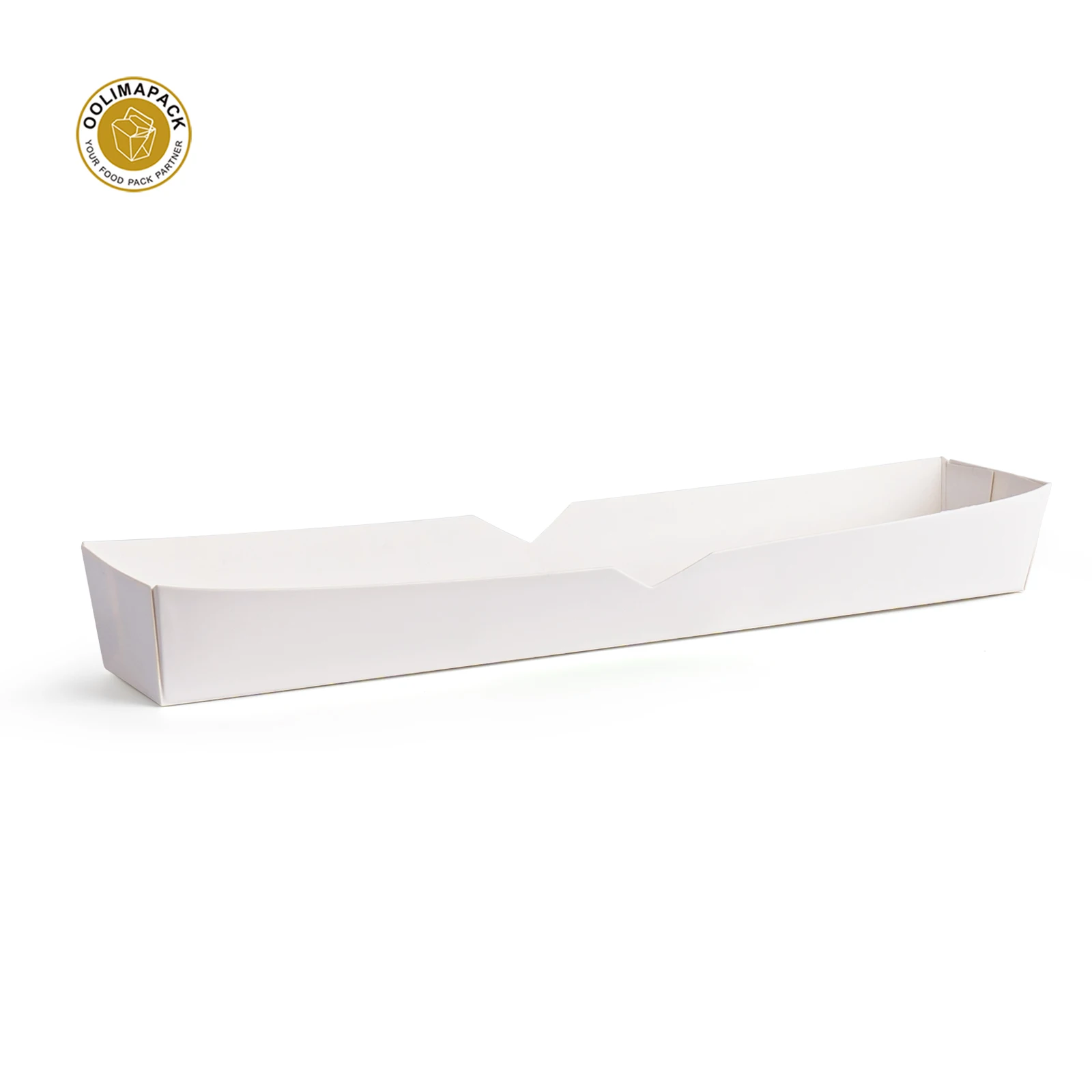 OOLIMA Customization Compostable Foldable Hot Dog Packaging Box  Kraft Disposable Food Takeaway Hot Dog Tray