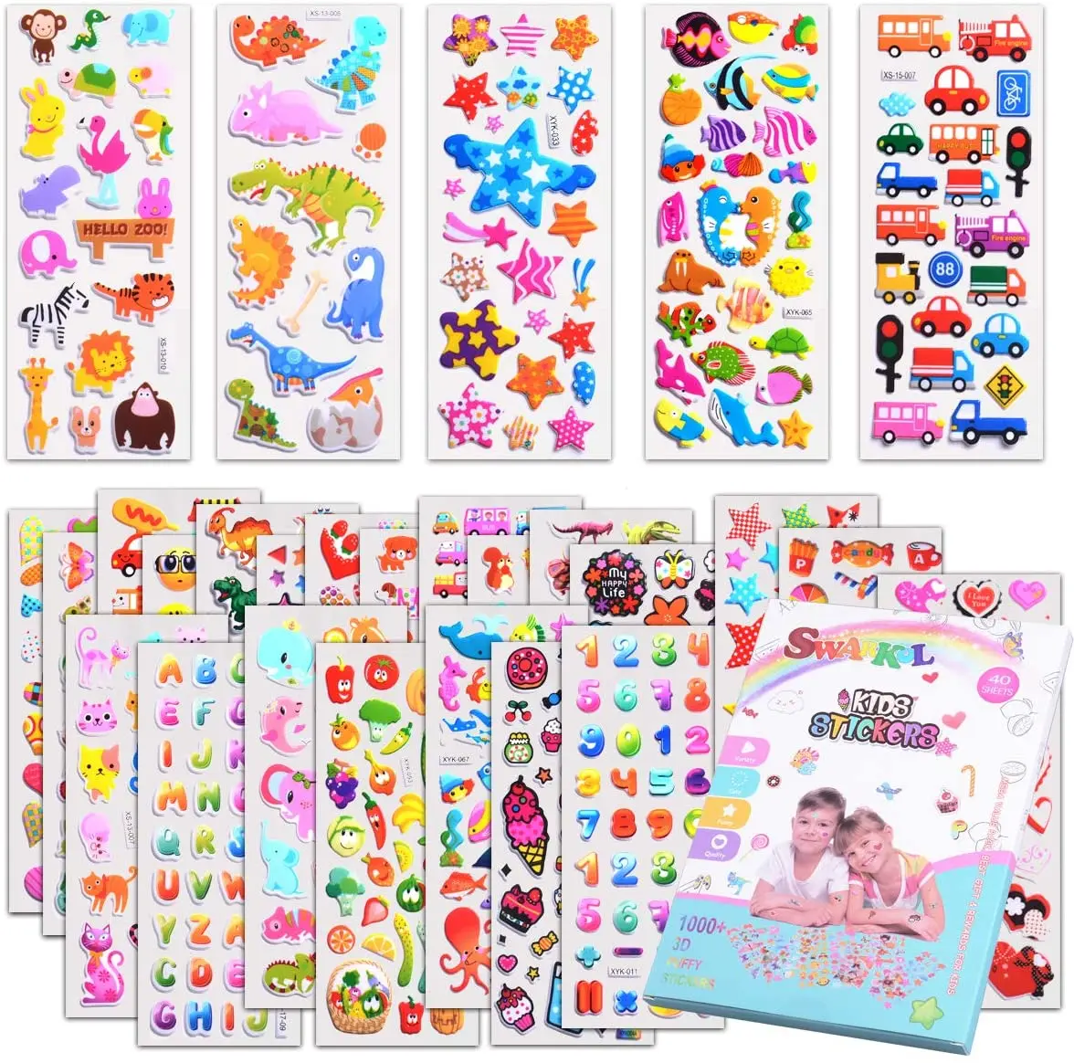 Reusable 3D Puffy Stickers: Custom Design Bulk Stickers for Kids and  Toddlers