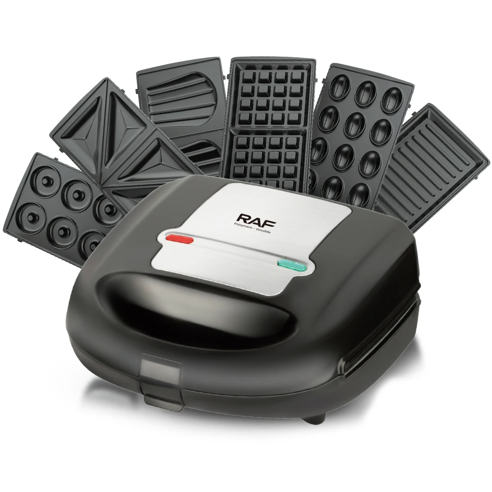 Multifunction Removable Detachable Plates 6 in 1 Breakfast Nut Doughnut Waffle Maker Panini Electric Sandwich Maker