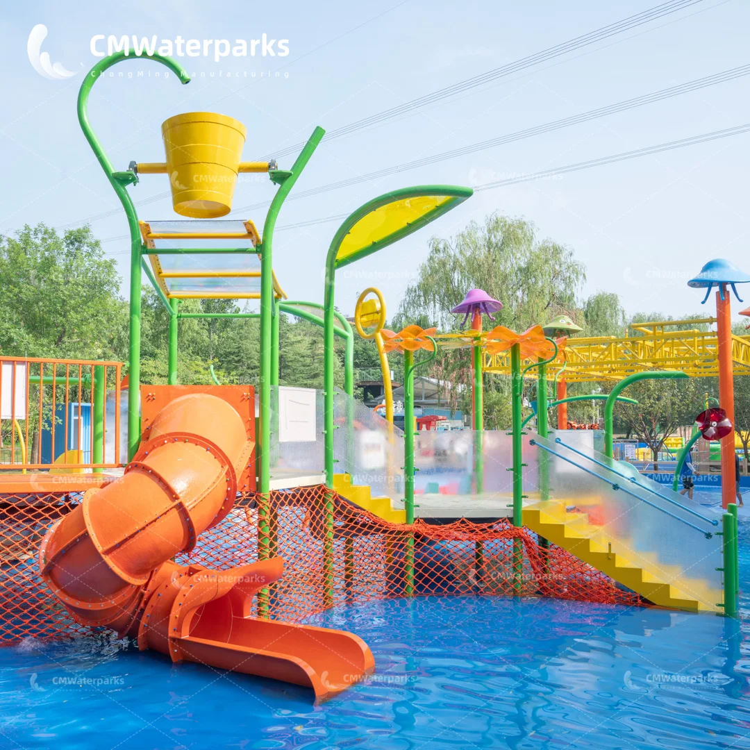 Fun Water Park Equipment Fiberglass Water Slides Swimming Pool Slide Mini  Water House Aqua Park for Kids