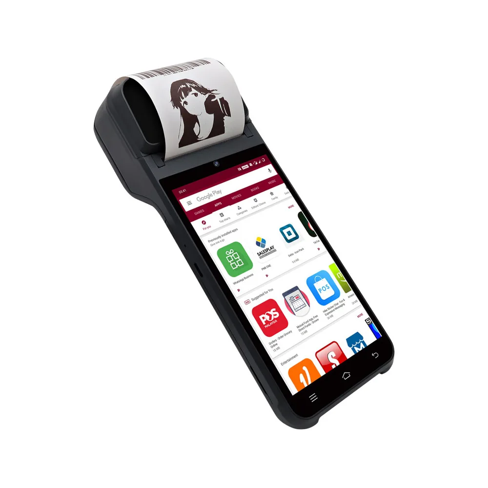 ともページ Z92 Android 12.0 POS Machine with NFC Card Reader & Thermal