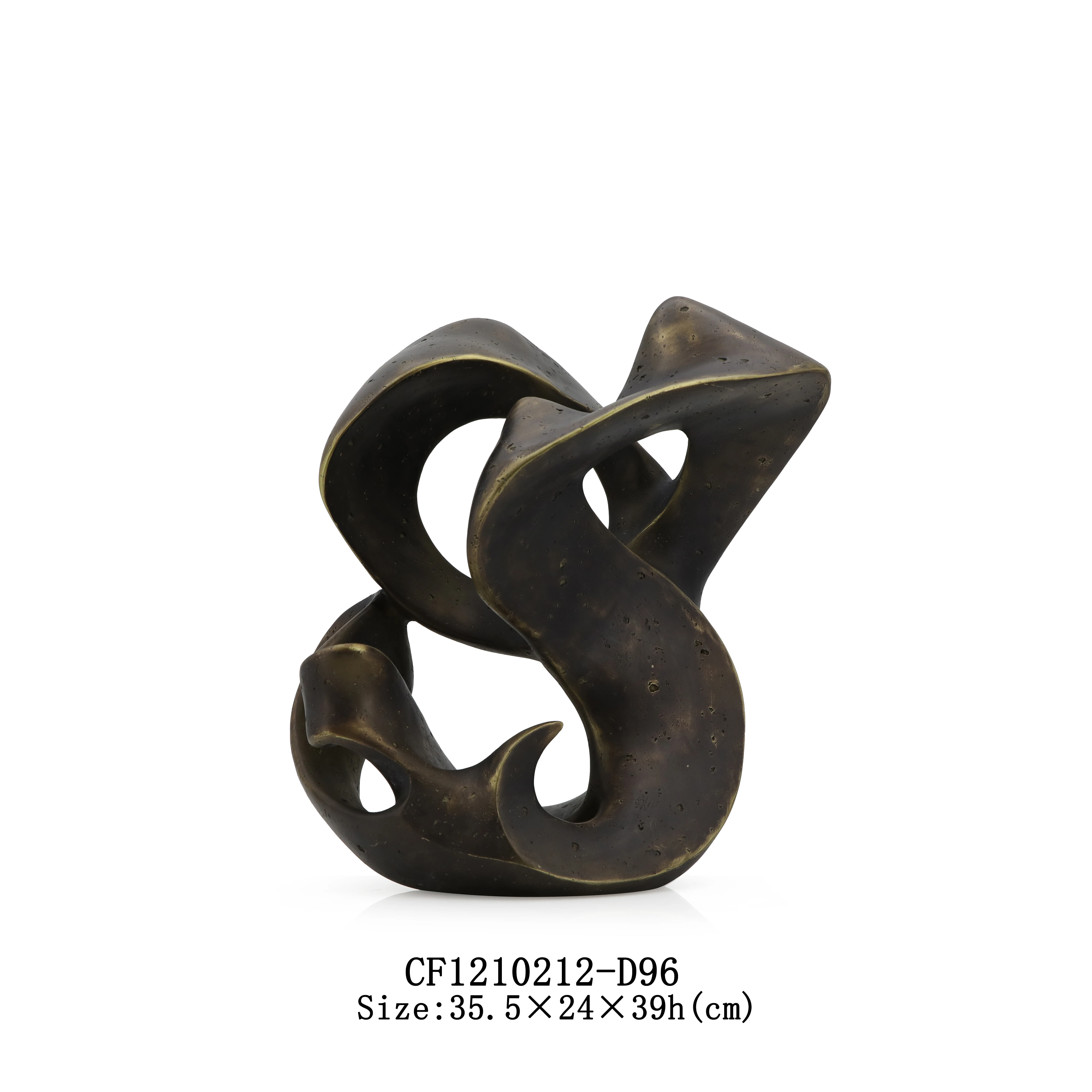 New Inspiration Smooth Resin Bronze Abstract Ribbon Circles For Modern Interior Designs details