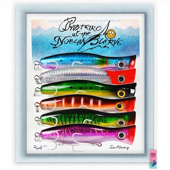 13cm 43g Saltwater Popper Lures GT Tuna Surf Fishing Floating Artificial Soft Bait Lure Kit – Soft Lure – view 4