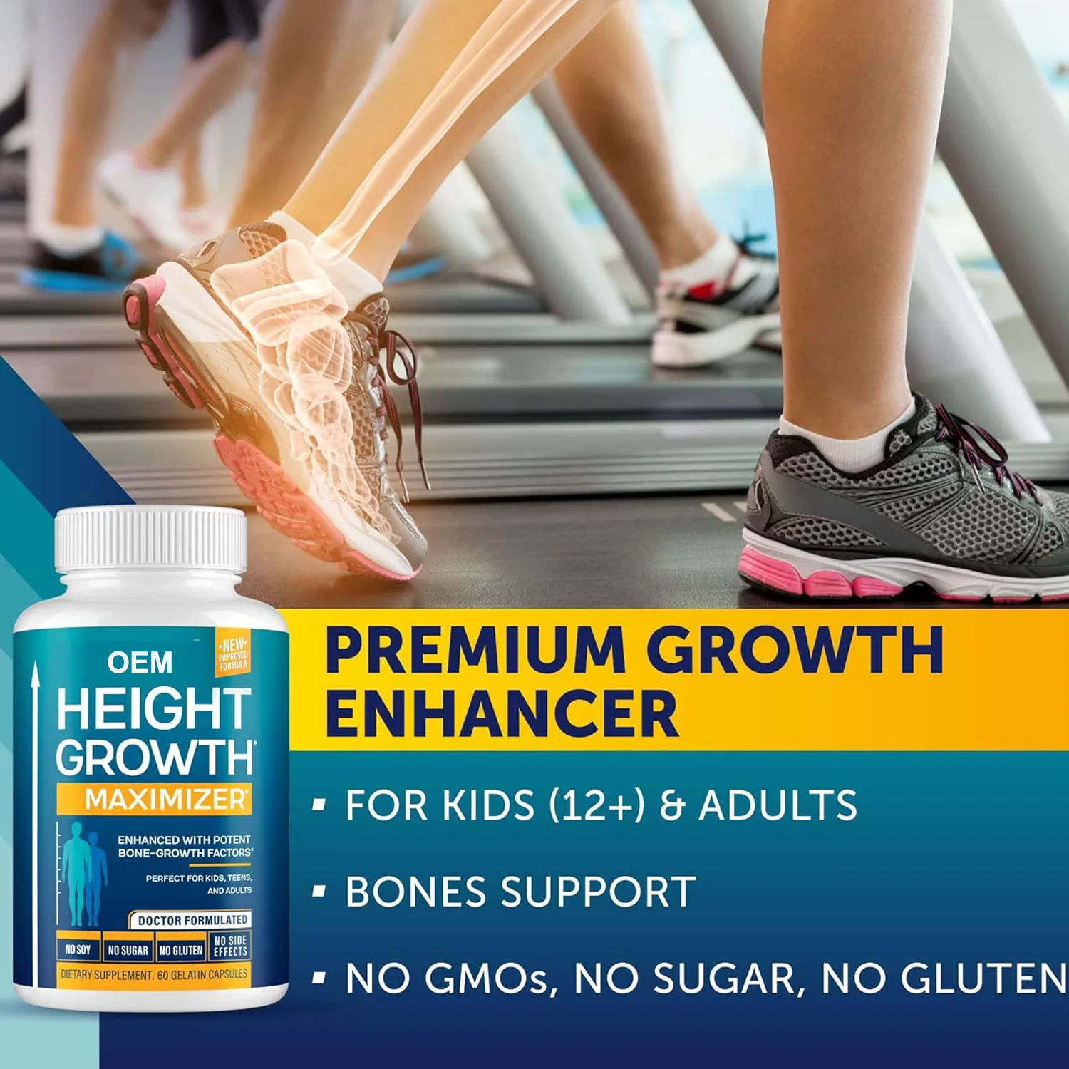 Oem Height Growth Maximizer Capsules With Calcium For Bone Strength ...