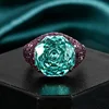 open size Black gold Parra green ring
