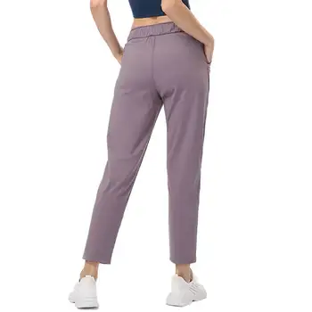 2021 Hot Sale Workout Fitness XL Pink Flare Harem Pants Slit 7/8 Ethical High Waist Soft Bow Tie Yoga Leggings for Women