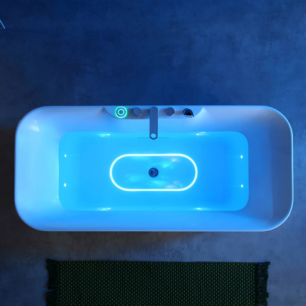 Luxspa Light Surf Massage Waterfall Acrylic Bathtub Freestanding Adult