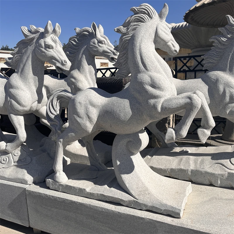 product high quality stone horse sculpture for outdoor garden decor hand carving large horse statue-4