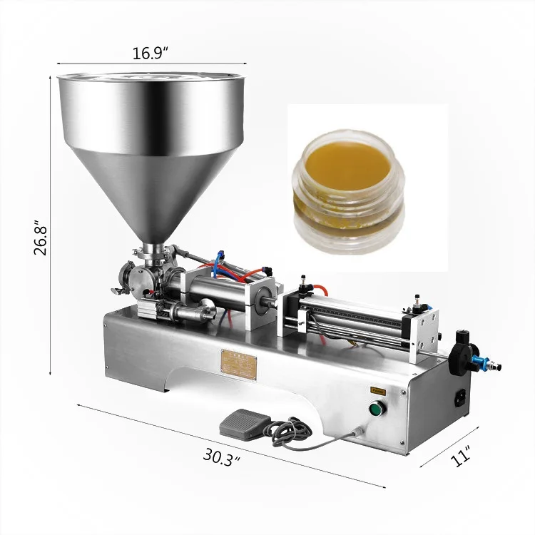50-500 мл полуавтоматическая машина для наполнения жидкости и пасты с резервуаром 30 л