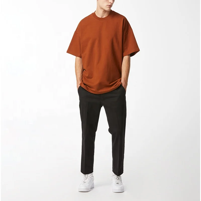 2023 New Arrival Heavy Weight Streetwear Ribbed Collar Tee Mens